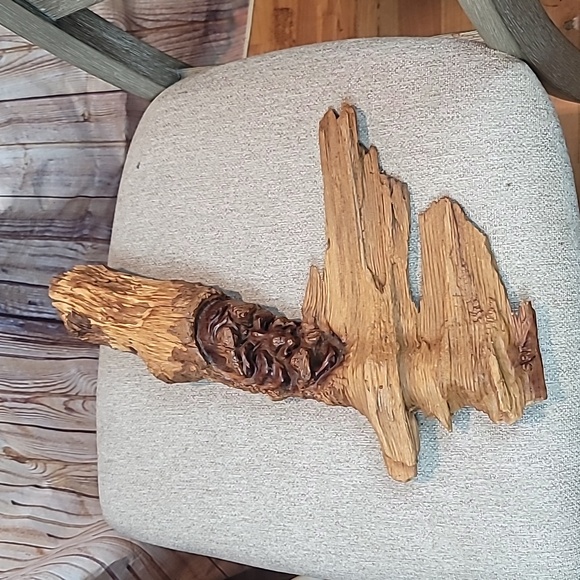 Source Unknown Other - Wood Carving Figure Face SAR folk art